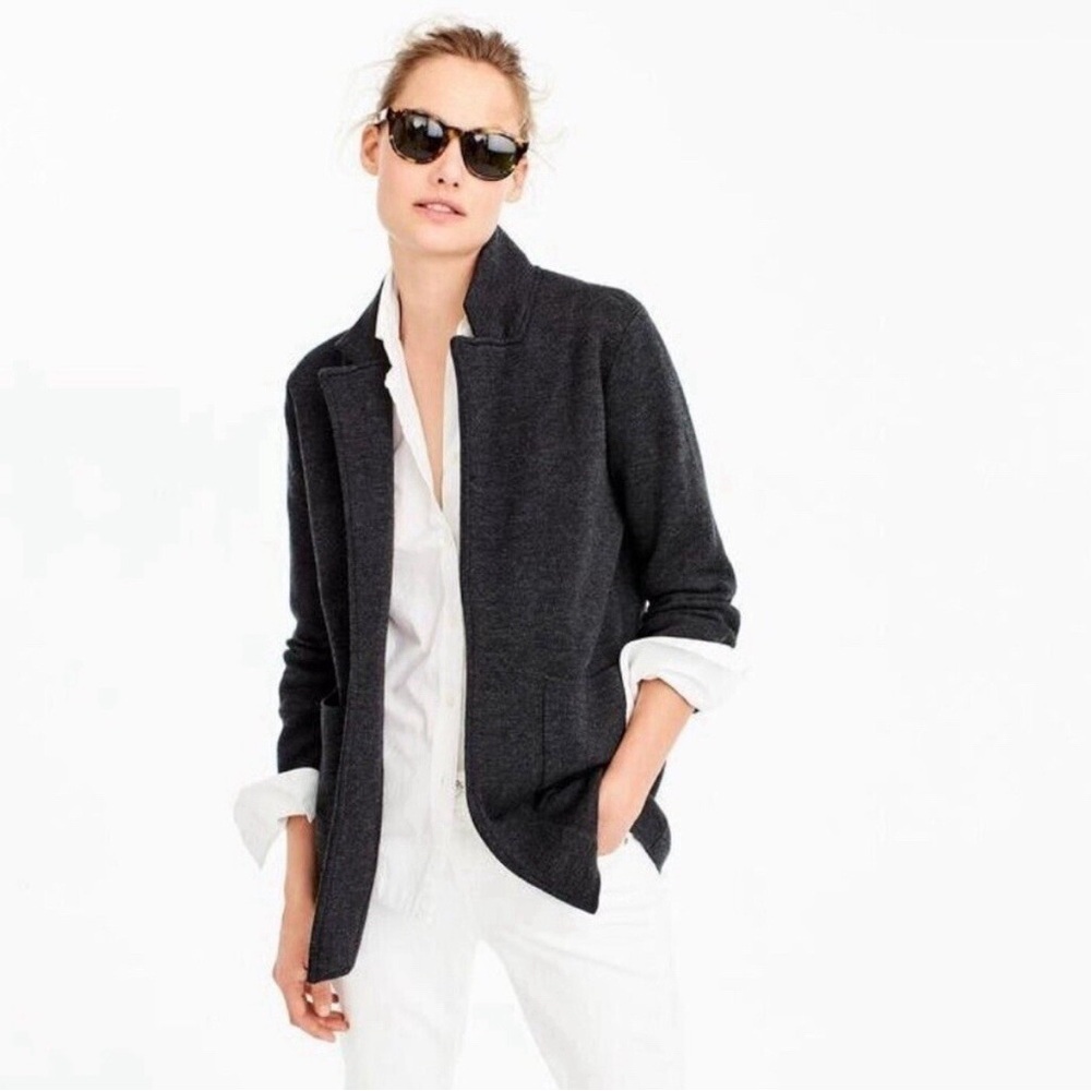 J Crew Sophie open front merino wool blend Blazer size XS